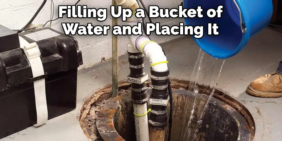 Filling Up a Bucket of Water and Placing It