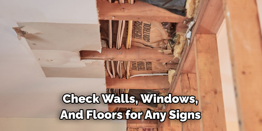 Check Walls, Windows, 
And Floors for Any Signs