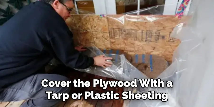 Cover the Plywood With a Tarp or Plastic Sheeting