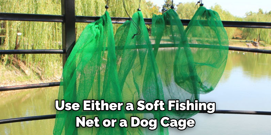 Use Either a Soft Fishing Net or a Dog Cage